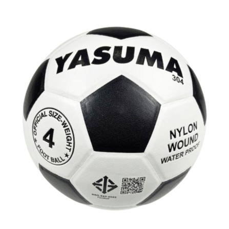 ฟุตบอล YASUMA หนังอัด PVC ทนปูน มีมอก. สีขาวดำ เบอร์ 4_0